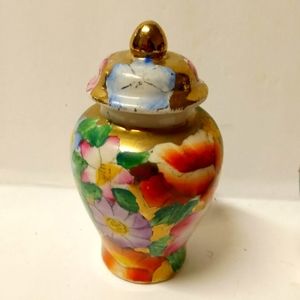 Vintage Satsuma Ginger Jars Porcelain Ceramic Floral Gold Dripping "ONLY ONE"